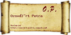 Ozsvárt Petra névjegykártya